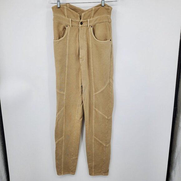 Retrofete Pants - Retrofete High Waisted Brown Women's Straight Leg Pants Size Medium